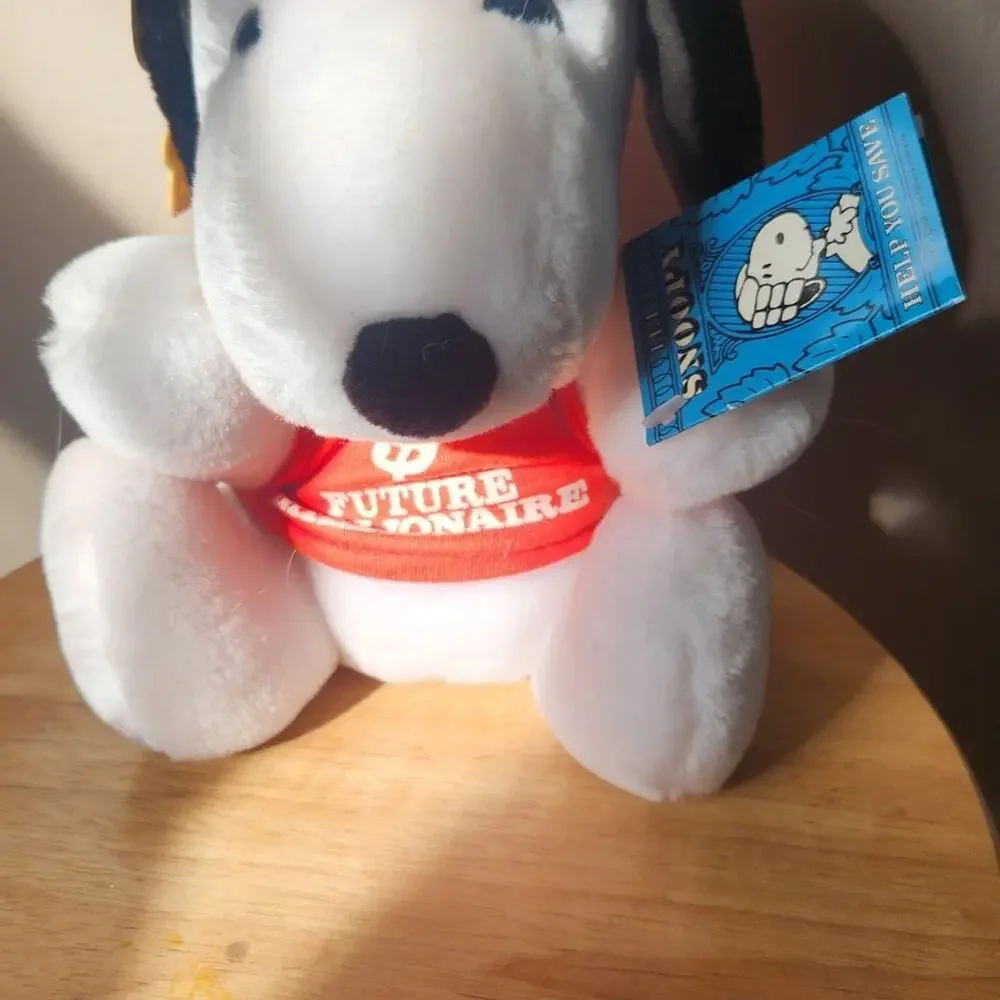 Applause Snoopy 1968 Sitting 9” Future Millionaire Plush Doll Bank HTF Rare
